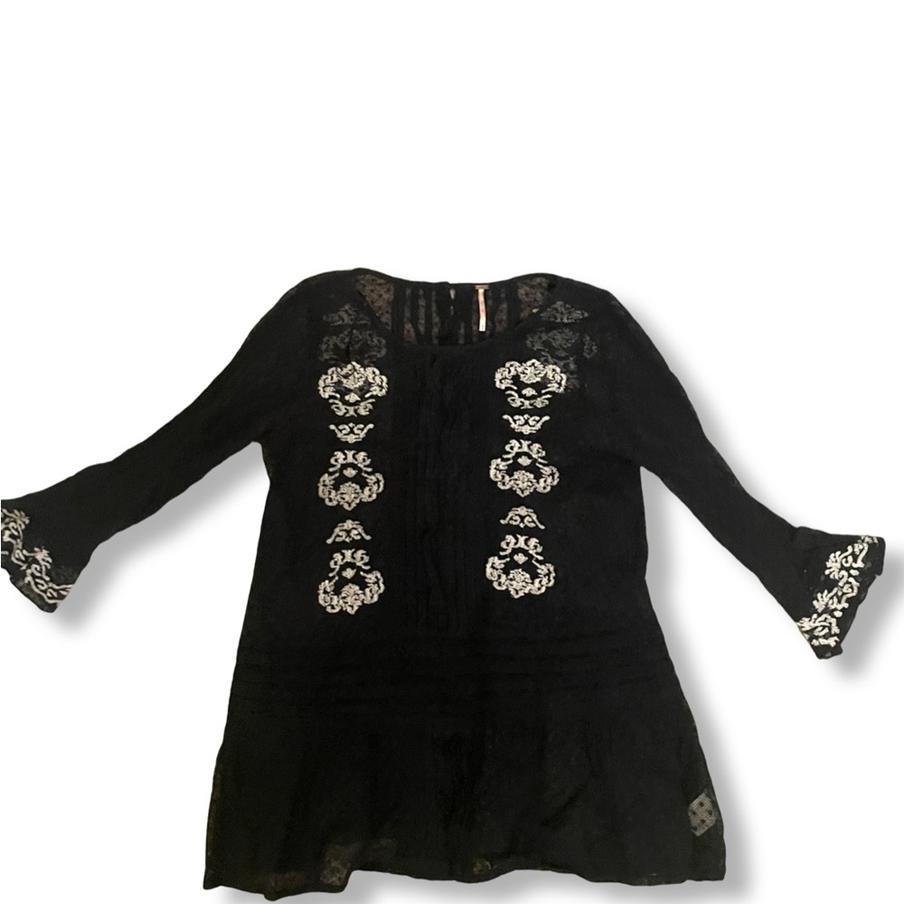 Free People, Lace Shirt, Embroidered